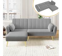 NNJN Sofá plegable moderno en forma de L, sofá cama con esquina adicional, sofá esquinero con función de dormir, adecuado para sala de estar, dormitorio, cine en casa, habitación de invitados, con