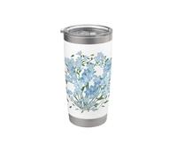 No me olvides de mí, flor, flor, botánica, primavera, floral Vaso térmico de acero inoxidable de doble pared