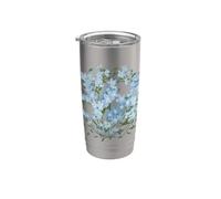 No me olvides de mí, flor, flor, botánica, primavera, floral Vaso térmico de acero inoxidable de doble pared