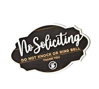 No Soliciting Sign, Dangling Front Door Signs, Wooden Home Decoration, Funny Wall Art, 5,71 x 3,5 x 0,79 pulgadas, Compact Ideal para restaurantes, hotels, Grocery Stores, and Entryways