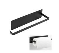Noa Home Deco Portarrollos Cocina sin Taladrar, Soporte Papel Autoadhesivo Negro, Acero al Carbono Antioxidante Pared bajo Armario para Baño Caravana Toallas