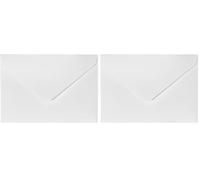 Noa Home Deco Sobres de 100 unidades, DIN C6, 11,4 x 16,2 cm, 130 g/m², sobres para tarjetas de felicitación, invitación, tarjetas de cumpleaños, cierre en punta, color blanco puro (Paquete de 2)