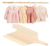 Noaxylic 15 Piezas Perchas Infantiles de Madera para Bebé 22,7×12cm | Perchas de Madera con Forma de Oso, Soportes Antideslizantes, Economizadoras de Espacio, para Ropa y Ropa de Cama