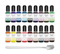 Noaxylic Pigmento en Polvo de Fundición, 18 Colores Pigmento para Cemento | con 15cm Cuchara Mezcladora, para Modelismo, Pintura para Yeso, Manualidades, Pintura para Amantes del Arte, 10ml Cada uno
