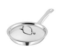 Nobel Sartén Triply de acero inoxidable con tapa de acero inoxidable, 2,5 mm de grosor, compatible con estufa de inducción y gas, sartén para tortillas, sartén para huevos, sartén multiusos (tapa de