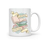Noble & Page Tazas para amantes de los libros - Just a Girl who Loves Books - Gama de tazas de café impresas a mano para cualquier persona que ama leer - Hermosa taza impresa brillante
