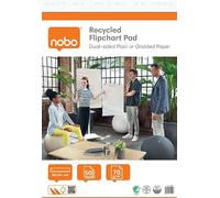 Nobo 1902448 - Bloc de Papel Premium Tipo Rotafolio para Caballete de 58x81cm, Papel Liso o Cuadriculado por Ambas Caras, 50 Hojas, 70g/m², Plano