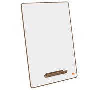 Nobo 1915710 - Mini Pizarra Portátil A4, Pack de 4, Para Casa o la Oficina, Para Tomar Notas, Ideas o Fechas Clave, Marco Madera Curvada con Soporte Extraíble, Vertical o Plana, Doble Cara