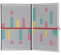 Nobo Kit Planificador para Tarjetas T con Cierre, Exterior Magnético, Limpiado en Seco, 20 Columnas y 54 Ranuras Tamaño 2, Incluye Tarjetas T y Llaves, 1901361