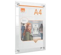 ACCO NOBO Marco porta anuncios 1915600 Premium Plus acrílico transparente A4 mural removible