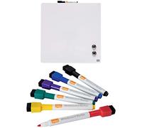 Nobo Pizarra magnética pequeña + rotuladores pequeños colores variados