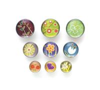 Nobo REXEL 1903878 - Chinchetas diseños florales (Pack 9) colores surtidos