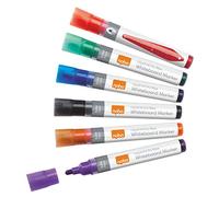 Nobo Rotuladores de Tinta Líquida para Pizarras Blancas, Punta Redonda de 3 mm, Paquete de 6, 1901419, Varios Colores