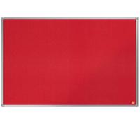 Nobo Tablero de Anuncios de Fieltro, 900 x 600 mm, Marco de Aluminio, Fijado a la Pared con Montaje en las Esquinas, Gama Essence, Rojo, 1904066