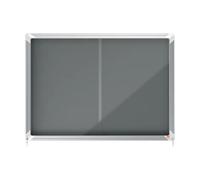 Nobo Vitrina de Anuncios Premium Plus Fieltro Gris con Puerta Corredera
