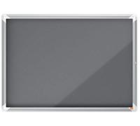 Nobo Vitrina de Fieltro para Interiores con Cerradura para 8 Hojas A4, Premium Plus, Gris, 1915329