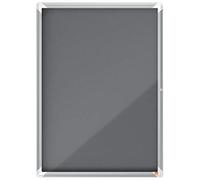 Nobo Vitrina de Fieltro para Interiores con Cerradura para 9 Hojas A4, Premium Plus, Gris, 1915330