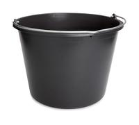 Nölle Cubo de plástico, diseño cubo negro 20 L Cubo con asa de botón