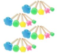 Nogeqi 20 piezas de brochas de esponja para niños, juego de pinceles de esponja, brochas de espuma, brochas de tupfer, brochas de esponja para pintar, brochas de tupfer para pintar para manualidades