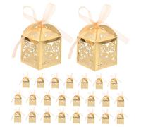 NOLITOY 1 Juego Caja De Dulces Cajas De Cubos Transparentes Revelar Cajas De Embutidos Con Tapas Transparentes Cajitas Para Tartas Con Ventana Cajas Para Embalaje Golden Papel 25 Piezas