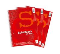 NoName 11149184 - Cuaderno de espiral (A4, cuadriculado, 160 hojas, 3 unidades)