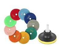NONDK 11Pcs 3 Pulgadas 80Mm Kit de Almohadillas de Pulido de Diamante HúMedo/Seco para Piedra de Granito HormigóN MáRmol Pulido Uso Discos de Molienda Set