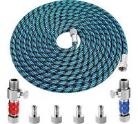 NONDK 2 Piezas Conector Rápido para Aerógrafo, Adaptador de Manguera de Aerógrafo Ajustable de 1/8 Pulgada, 1 Piezas Manguera de Pulverización de 10 Pies