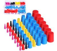 NONDK 200 Tapones de Silicona de 8 Tamaños para Agujeros Redondos, Kit de Tapones Cónicos, Tapones con Recubrimiento en Polvo para Pintar Agujeros Redondos.