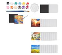 NONDK 30 Paneles de Lienzo Magnéticos en Miniatura de 2,6 Pulgadas, Panel de Lienzo de Pintura Magnético con Escuadra de Juego de Pintura