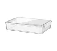 NONDK A4 Caja de Almacenamiento Transparente Portátil Plástico Documento Papelería Joyería Caja de Almacenamiento Escuela Hogar Suministros de Oficina