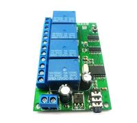NONDK AD22B04 Relé de 4 Canales DTMF Decodificador de Señal de Tono Módulo de Relé de Control Remoto 12 V CC para PLC Home