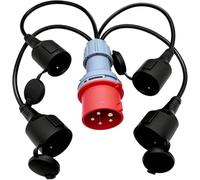 NONDK Adaptador CEE Distribuidor de Alta Corriente Acoplamiento CEE A Enchufe EC IP44 Adaptador CEE para Caravana, Industrial
