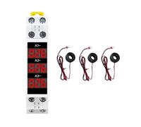 NONDK AmperíMetro TrifáSico de Montaje en Carril Din, Minimedidor de Corriente Modular, Indicador de Calibre, Pantalla Digital LED, AmperíMetro Detector
