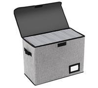 NONDK Cajas para Guardar Cómics, Estuche Plegable con Tapa para la Vuelta Al Cole, Contenedor para 150 Cómics en Gris.