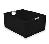 NONDK Contenedor de Almacenamiento Rectangular Cestas Duraderas para Almacenamiento Cesta de Almacenamiento Plegable Decorativa con Asas de Transporte de Madera A