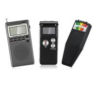 NONDK Equipo de 3 Piezas para Investigación Paranormal. Incluye 1 Grabadora de Voz y 1 Detector de Campo Magnético LED EMF.