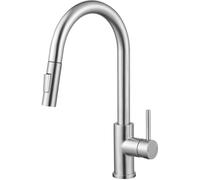 NONDK Grifo de Cocina con Ducha Extraíble, Mezclador de Alta Presión Extensible, Dos Tipos de Chorro, Giratorio 360°, Acero Inoxidable.