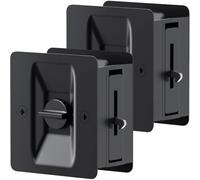 NONDK Herrajes para Puertas Correderas Negros, Cerradura con Pestillo y Tirador para Puertas Correderas.