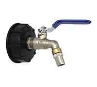 NONDK IBC Ball Outlet Tap Tank Adaptador de Drenaje de Alimenticio de 3/4 Pulgadas S60X6 Tanque de 1000 L Contenedor de Agua de Lluvia VáLvula de Grifo de Manguera de LatóN