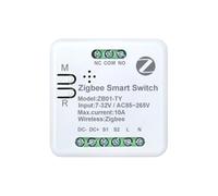 NONDK Interruptor Inteligente Zigbee Mini, Módulo de Interruptor Autoblocante Momentáneo de 10 A, Módulo de Interruptor DIY, Control Mediante la Aplicación Life/Tuya.