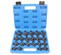 NONDK Juego de 21 Llaves de Pata de Gallo Métricas con Tamaños de Accionamiento de 1/2 Pulgada y 3/8 de Pulgada, Tuercas Abocinadas de -Mo de 8 mm A 32 Mm