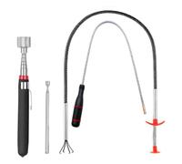NONDK Juego de 4 Piezas de Herramienta de Recogida Magnética Telescópica, Herramientas de Recogida, Herramientas de Recogida Extensibles, Varilla Magnética Flexible