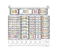 NONDK Juego de Calendario Desplegable para Tablón de Anuncios con Coloridos Calendarios Desplegables en Tonos Pastel con Soporte Ajustable y 54 Tarjetas de Fecha