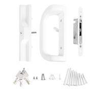 NONDK Juego de Cerradura para Puerta Corrediza de Vidrio con Cilindro de Llave y Cerradura de Embutir. Diseño Reversible. Se Adapta A Puertas de 1-3/8" A 1-3/4" de Espesor.