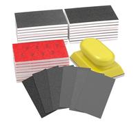 NONDK Juego de Esponjas de Lijado, Bloques de Espuma de Lijado Reutilizables de 3x4 Pulgadas para Madera, Muebles, Paneles de Yeso (Juego de Grano 120-600)