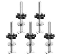 NONDK Kit de 5 Piezas de Pernos de Riel en Forma de T, Perno Roscado M8 X 100 Mm, Perilla Manual Hexagonal M8 X 32 mm con Arandela, Alta Calidad