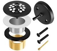 NONDK Kit de Desagüe para Bañera con Palanca de Tripa Negra Mate, Accesorios para Bañera, Tapón de Desagüe para Bañera.