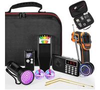 NONDK Kit de Equipo de 11 Piezas Que Incluye Radio Fantasma, Grabadora de Voz, Linterna Ultravioleta, 2 Bolas de Iluminadas con LED, Etc.