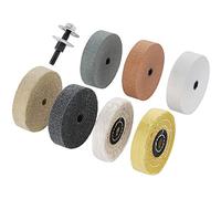 NONDK Kit de Rueda de Pulido de 3 Pulgadas, para Pulidora de Banco/Amoladora de Banco, Orificio de Rueda de Pulido de 3/8 Pulgadas, Kit de Adaptador de Eje de Taladro