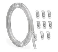 NONDK Kit Surtido de Abrazaderas de Manguera de Acero Inoxidable de 10 Pies, Abrazadera de Manguera de Tornillo Sin Fin para Conductos, Tubos y LíNeas de Combustible